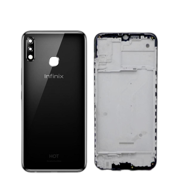 Infinix Hot 8 Lite Housing Middle Frame With Side Button and Camera Lens Complete Body Casing Replacement For Hot 8 Lite - Black - Image 2