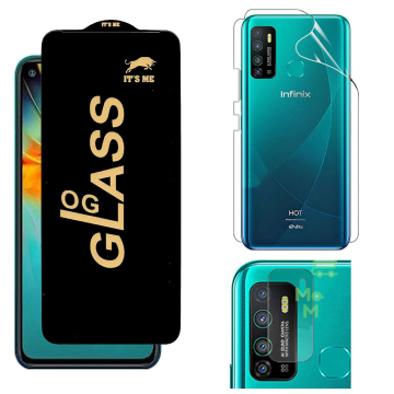 Infinix Hot 9 Clear Bundle: OG Glass + Back Jelly Camera Protector - Image 2