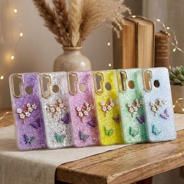 Infinix Hot 9 Play Glitter Butterfly Mobile Cover - Image 2
