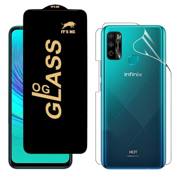 Infinix Hot 9 Play Protection Pack: OG Glass + Clear Back Jelly Film - Image 2