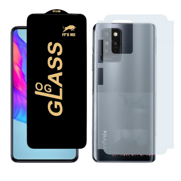 Infinix Note 10 Combo: OG Glass Screen Protector + Carbon Back Skin - Image 2