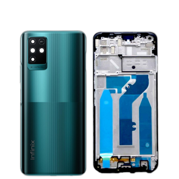 Infinix Note 10 Housing Middle Frame With Side Button and Camera Lens Complete Body Casing Replacement For Note 10 - Green - Image 2