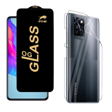 Infinix Note 10 Protection Pack: OG Glass + Clear Back Jelly Film - Image 2