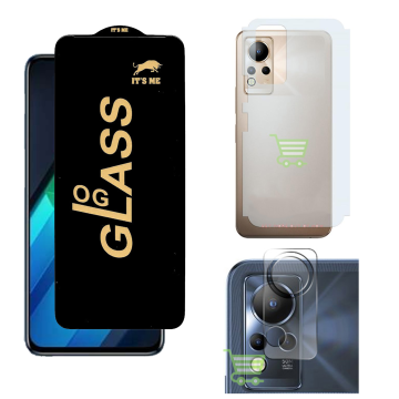 Infinix Note 12 3-in-1 Safety: OG Glass + Carbon Back Camera Lens - Image 2