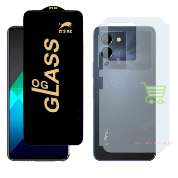 Infinix Note 12 G96 Combo: OG Glass Screen Protector + Carbon Back Skin - Image 2