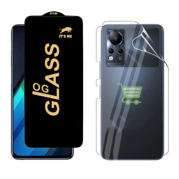 Infinix Note 12 Protection Pack: OG Glass + Clear Back Jelly Film - Image 2