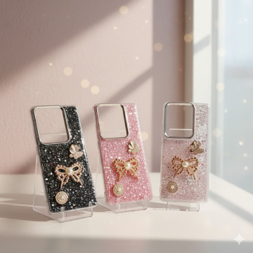 Infinix Note 50 Pro Glitter Butterfly Stone Mobile Cover - Image 2