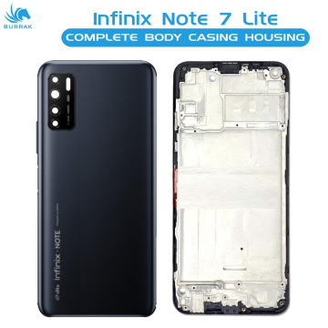 Infinix Note 7 Lite Housing Middle Frame With Side Button and Camera Lens Complete Body Casing Replacement For Note 7 Lite - Grey - Image 2