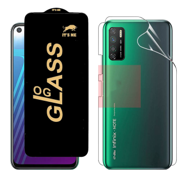 Infinix Note 7 Lite Protection Pack: OG Glass + Clear Back Jelly Film - Image 2
