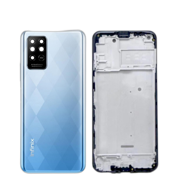 Infinix Note 8i Housing Middle Frame With Side Button and Camera Lens Complete Body Casing Replacement For Note 8i - Blue - Image 2