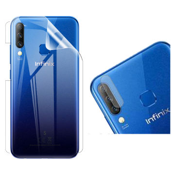 Infinix S4 Clear Back Kit: Jelly Film + Camera Lens Protector - Image 2