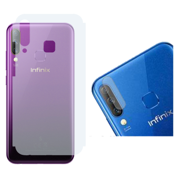 Infinix S4 Rear Combo: Carbon Fiber Skin + Camera Lens Protector - Image 2