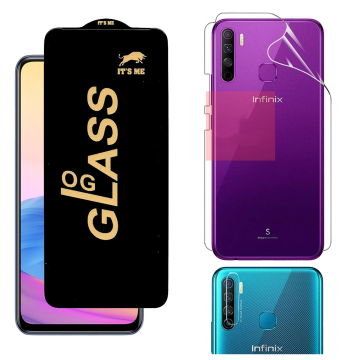 Infinix S5 Clear Protection: OG Glass + Back Jelly Camera Guard - Image 2