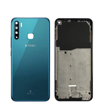 Infinix S5 Housing Middle Frame With Side Button and Camera Lens Complete Body Casing Replacement For S5 - Blue - Image 2