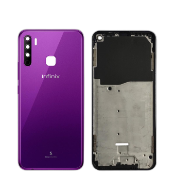 Infinix S5 Lite Housing Middle Frame With Side Button and Camera Lens Complete Body Casing Replacement For S5 Lite - Purple - Image 2