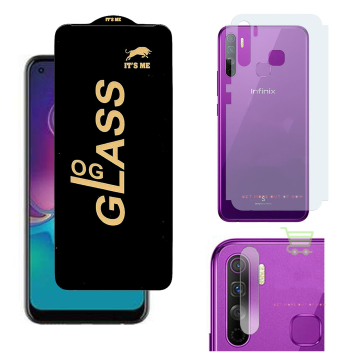 Infinix S5 Lite Ultimate Kit: OG Glass + Carbon Back Camera Protector - Image 2