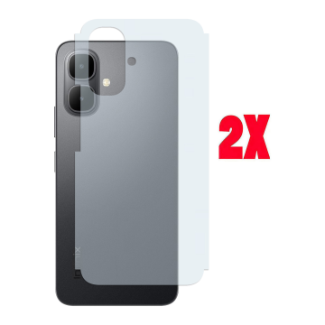 Infinix Smart 10 Back Protector Carbon Fiber Matte Soft Skin Sheet For - 2Pcs - Image 2
