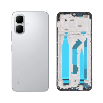 Infinix Smart 10 Full Body Housing - Complete Casing with Middle Frame, Back Door, Buttons & Lens White - Image 2