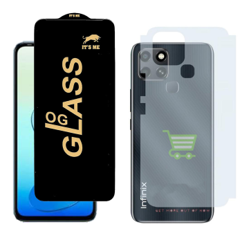 Infinix Smart 5 Combo: OG Glass Screen Protector + Carbon Back Skin - Image 2