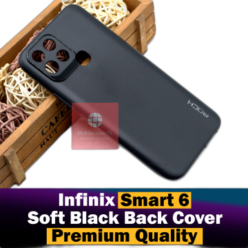Infinix Smart 6 Black Soft Rock Style Case - Image 2