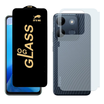Infinix Smart 7 Combo: OG Glass Screen Protector + Carbon Back Skin - Image 2
