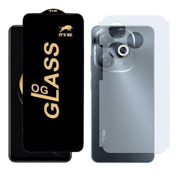 Infinix Smart 8 Combo: OG Glass Screen Protector + Carbon Back Skin - Image 2