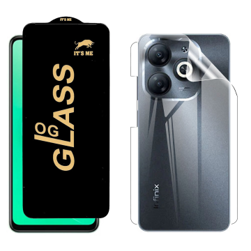 Infinix Smart 8 Plus Protection Pack: OG Glass + Clear Back Jelly Film - Image 2