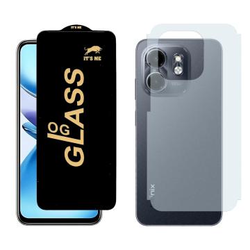 Infinix Smart 9 Combo: OG Glass Screen Protector + Carbon Back Skin - Image 2