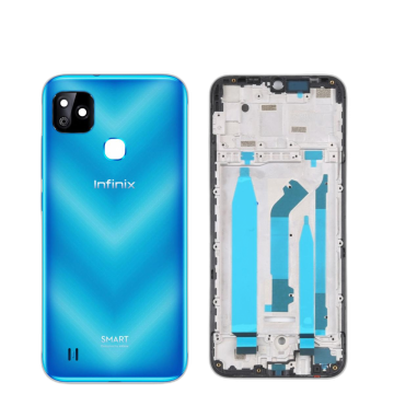 Infinix Smart HD Housing Middle Frame With Side Button and Camera Lens Complete Body Casing Replacement For Smart HD - Blue - Image 2