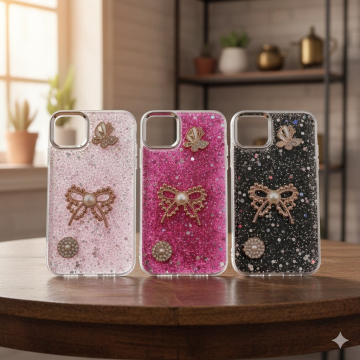 iPhone 11 Glitter Butterfly Stone Mobile Cover - Image 2