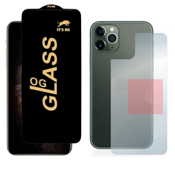 iPhone 11 Pro Max Combo: OG Glass + Carbon Fiber Back Skin - Image 2