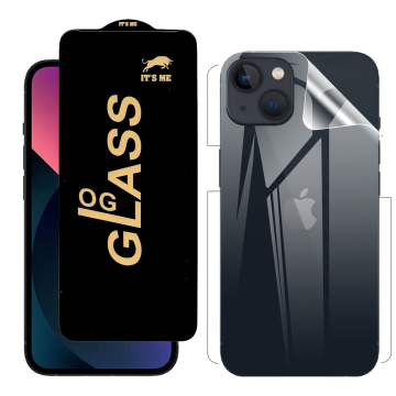 iPhone 13 Full Body Set: OG Tempered Glass + Clear Back Jelly - Image 2