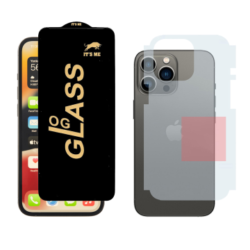 iPhone 13 Pro Safety Bundle: OG Screen Glass + Carbon Fiber Back Sheet - Image 2