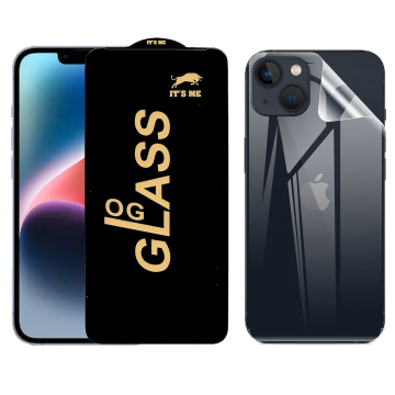 iPhone 14 Plus Transparent Kit: OG Glass + Clear Back Jelly Protector - Image 2