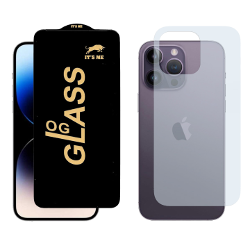 iPhone 14 Pro Max 360¬∞ Combo: OG Glass + Carbon Fiber Back Skin - Image 2