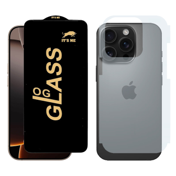 iPhone 16 Pro Combo: OG Glass Screen Protector + Carbon Back Skin - Image 2