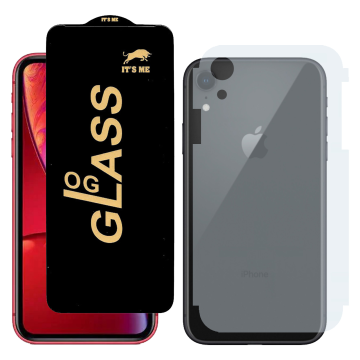 iPhone XR Protection Combo: OG Glass + Carbon Fiber Back Skin - Image 2