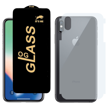 iPhone XS Combo Pack: OG Glass Screen Protector + Carbon Back Skin - Image 2