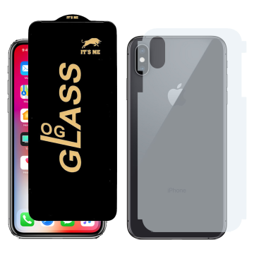 iPhone XS Max Combo: OG Glass Screen Guard + Carbon Back Skin - Image 2