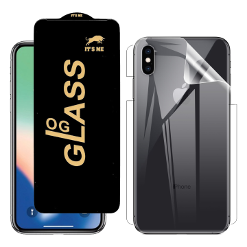 iPhone XS Transparent Kit: OG Glass + Clear Back Jelly Protector - Image 2