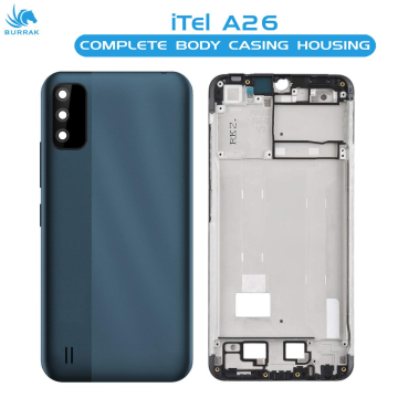 iTel A26 Housing Middle Frame With Side Button and Camera Lens Complete Body Casing Replacement For A26 - Black - Image 2