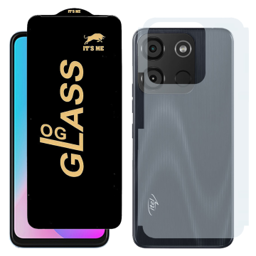 iTel A60 Combo: OG Glass Screen Protector + Carbon Back Skin - Image 2