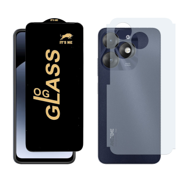 iTel A70 Combo: OG Glass Screen Protector + Carbon Back Skin - Image 2