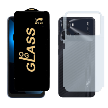 iTel P40 Combo: OG Glass Screen Protector + Carbon Back Skin - Image 2
