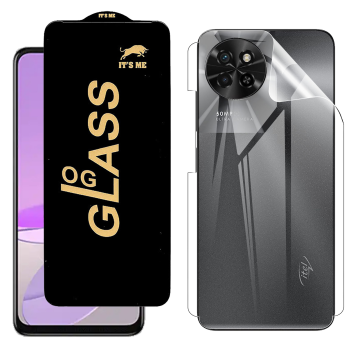 iTel S23 Protection Pack: OG Glass + Clear Back Jelly Film - Image 2