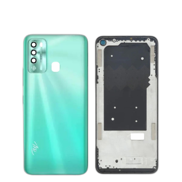 iTel Vision 2 Housing Middle Frame With Side Button and Camera Lens Complete Body Casing Replacement For Vision 2 - Green - Image 2