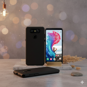 LG G6 Soft Plain Black Case Mobile Cover - Image 2
