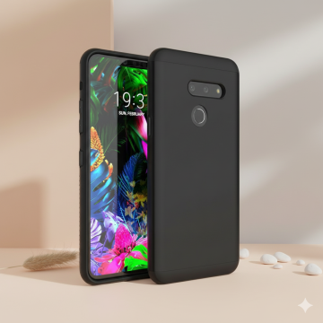 LG G8 Thinq Soft Plain Black Mobile Cover - Image 2