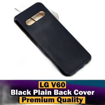 LG V60 Thinq Soft Plain Black Mobile Cover - Image 2