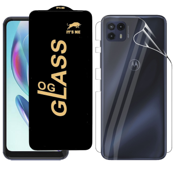 Motorola Moto G50 5G Protection Pack: OG Glass + Clear Back Jelly Film - Image 2